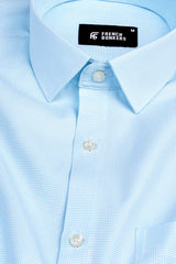 Sky cloud blue dobby texture shirt