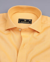 Mellow Yellow Biscuit Solid Oxford Cotton Shirt