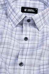 White with dark grey lines arglye check shirt
