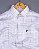 Shallow White With Brown Check Premium Cotton Formal Shirt
