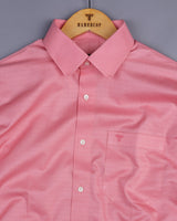 Libra Pink Self Check Dobby Cotton Solid Shirt