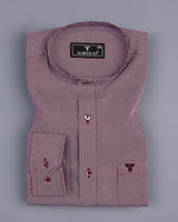 Capricorn Maroon With White Printed Cotton Shirt