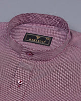 Capricorn Maroon With White Printed Cotton Shirt