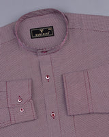 Capricorn Maroon With White Printed Cotton Shirt