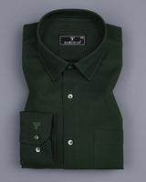 Seaweed Green Dobby Texture Solid Cotton Shirt