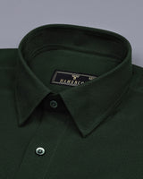 Seaweed Green Dobby Texture Solid Cotton Shirt