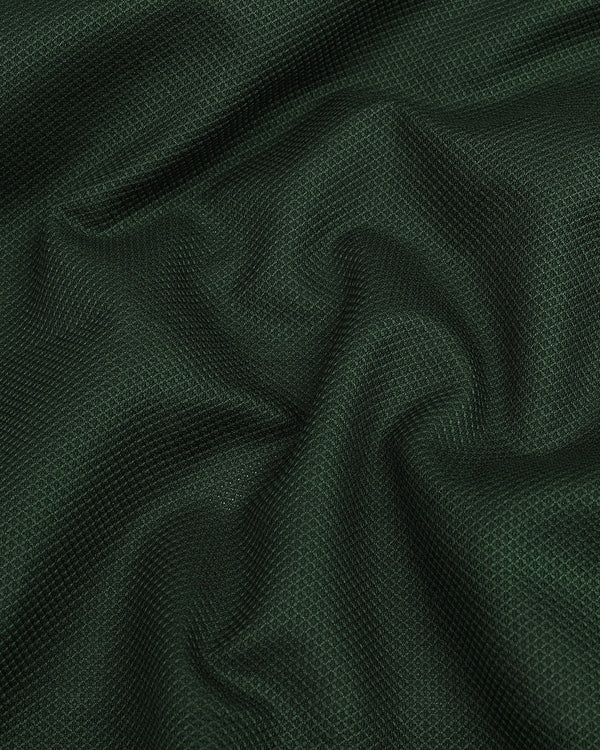 Seaweed Green Dobby Texture Solid Cotton Shirt