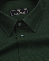 Seaweed Green Dobby Texture Solid Cotton Shirt