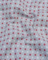 Red And White Sphere Printed Gray Color Plaid Flannel Shirt