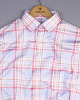 Corbin Pink And Gray Twill Check Premium Cotton Shirt