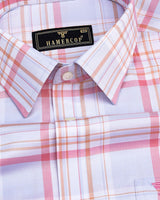Corbin Pink And Gray Twill Check Premium Cotton Shirt