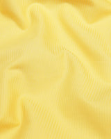 Pineapple Yellow Self Weft Stripe Dobby Cotton Designer Shirt