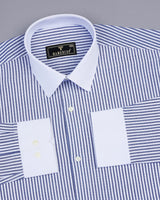 Atlanta Blue Bengal Stripe Oxford Cotton Designer Shirt
