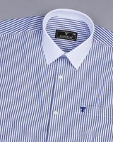 Atlanta Blue Bengal Stripe Oxford Cotton Designer Shirt