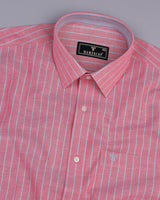 Lapis Pink With Gray Stripe Oxford Cotton Shirt
