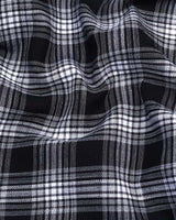 Fedora Black With White Check Formal Cotton Shirt