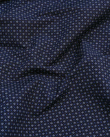Oscar NavyBlue With White Dot Printed Cotton Shirt