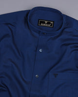 Glisten Blue Dobby Textured Cotton Shirt