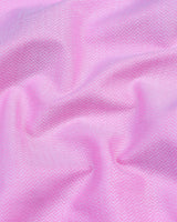 Carnation Pink With White Textured Dobby Cotton Shirt