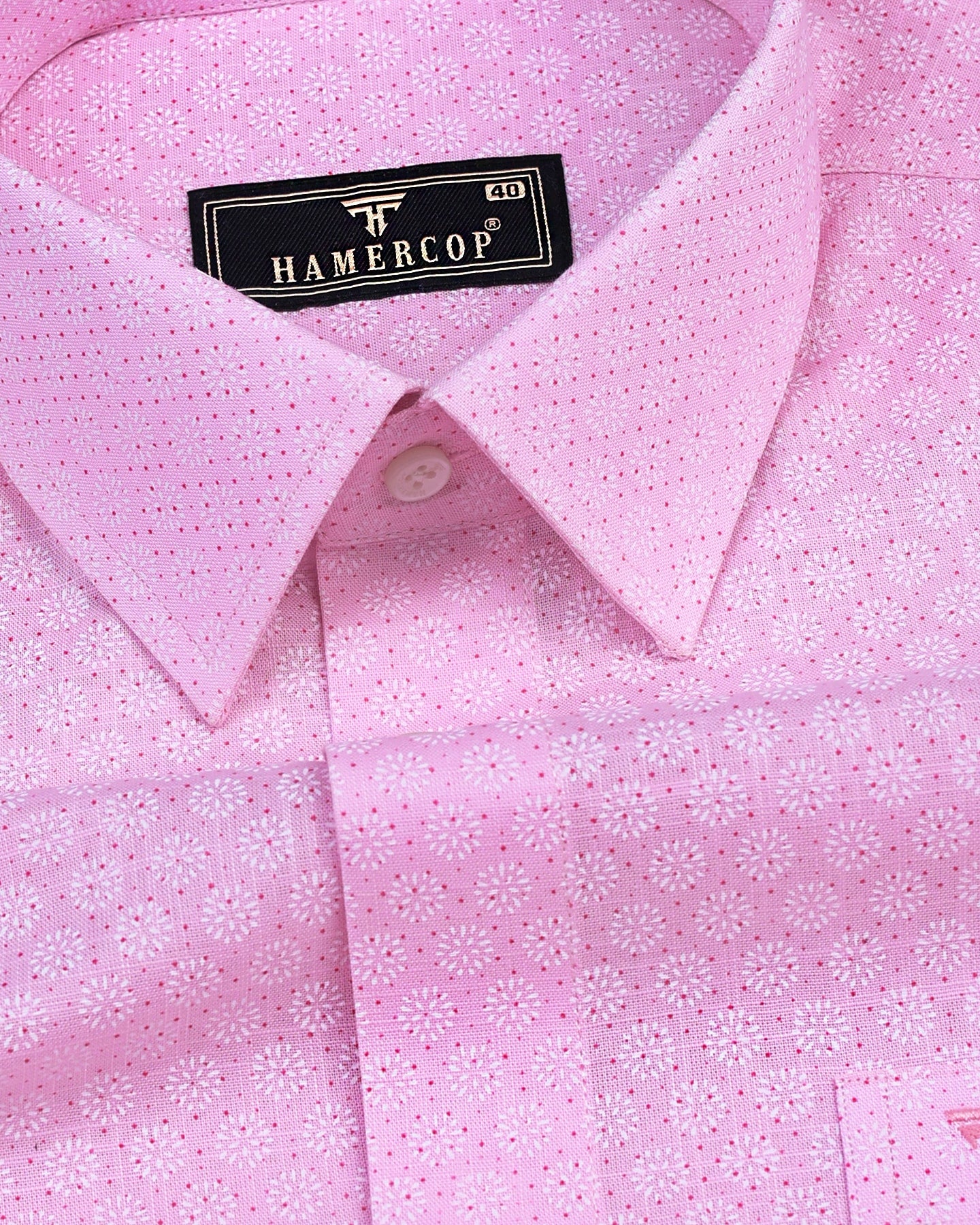 Derino Pink Dot Printed Linen Cotton Shirt – Hamercop