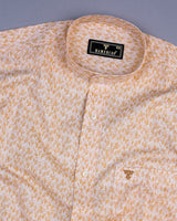 Wilson Orange Leaf Printed Amsler Linen Cotton Shirt