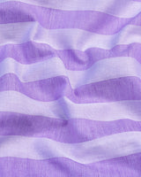 Eclate Lavender With White Stripe Linen Cotton Shirt