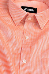 Tiger orange jacquard printed shirt