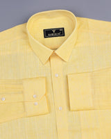 Liza Yellow Amsler Dobby Cotton Solid Shirt
