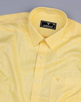 Liza Yellow Amsler Dobby Cotton Solid Shirt