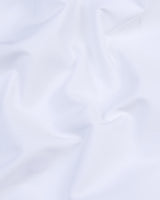 Satin White With Black Cuff And Collar Designer Cotton Shirt