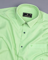 Pista Green Self Stripe Seersucker Cotton Shirt