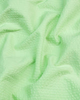 Pista Green Self Stripe Seersucker Cotton Shirt