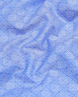 Pastel SkyBlue Jacquard Pattern Dobby Cotton Shirt