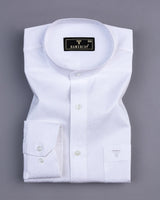 Sparkle White Jacquard Textured Premium Cotton Shirt