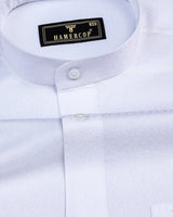 Sparkle White Jacquard Textured Premium Cotton Shirt