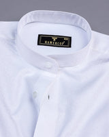 Sparkle White Jacquard Textured Premium Cotton Shirt