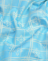 Aqua Blue Jacquard Patterned Premium Cotton Shirt
