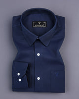 Hapton NavyBlue Oxford Solid Cotton Shirt
