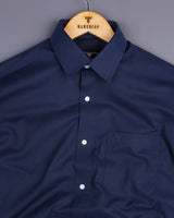 Hapton NavyBlue Oxford Solid Cotton Shirt