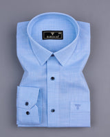 Opsin Blue Houndstooth Check Amsler Cotton Shirt
