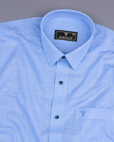 Opsin Blue Houndstooth Check Amsler Cotton Shirt