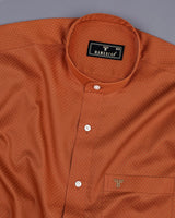 Carrot Orange Dot Printed Premium Cotton Shirt
