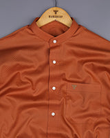 Carrot Orange Dot Printed Premium Cotton Shirt