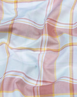 Turin Peach With Yellow Twill Check Cotton Shirt