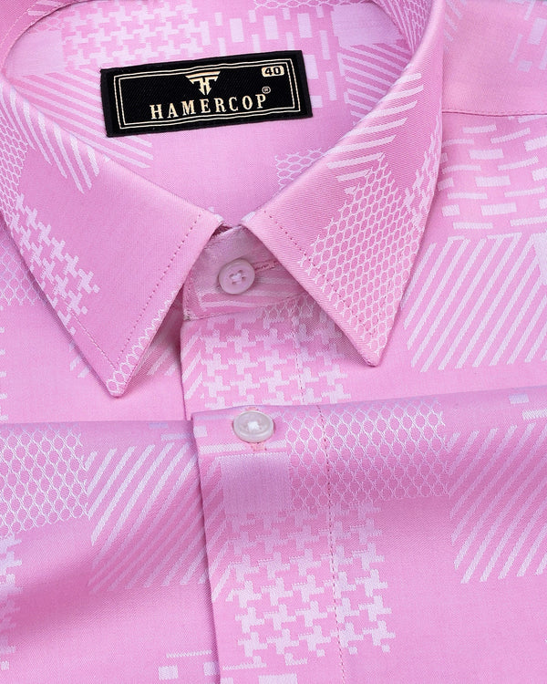Precious Pink Jacquard Printed Premium Giza Cotton Shirt