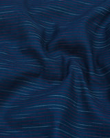 Fusion Blue With Red And White Pin Stripe Cotton Shirt