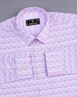 Tyson Pink And White Jacquard Check Gizza Cotton Shirt