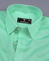 Osaka Mint Green Luxurious Linen Formal Cotton Shirt