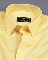 Osaka Yellow Luxurious Linen Formal Cotton Shirt