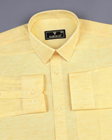 Osaka Yellow Luxurious Linen Formal Cotton Shirt